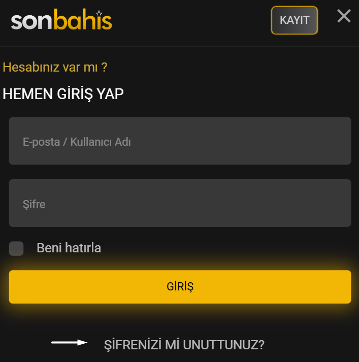 Şifremi Unuttum Bağlantısı