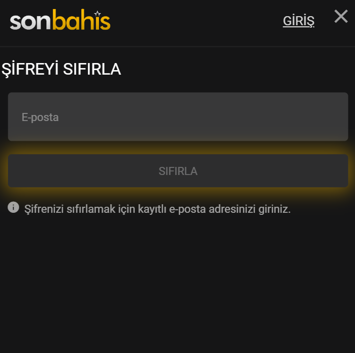 Sıfırlama Maili