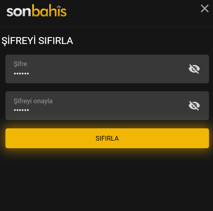 Yeni Şifre Oluşturma
