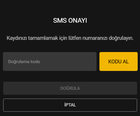 Kayıt Tamamlama