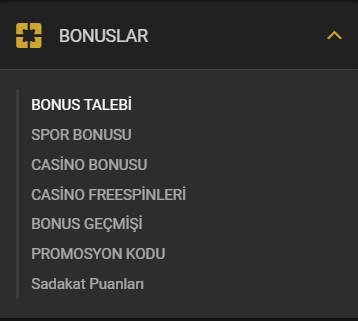 Bonus Talep Ekranı